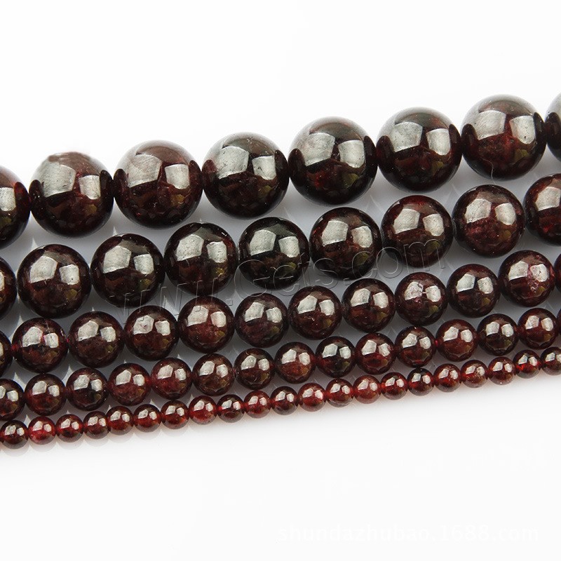 Natural Garnet Beads, Round, different size for choice, Length:Approx 15 Inch, Sold By Strand