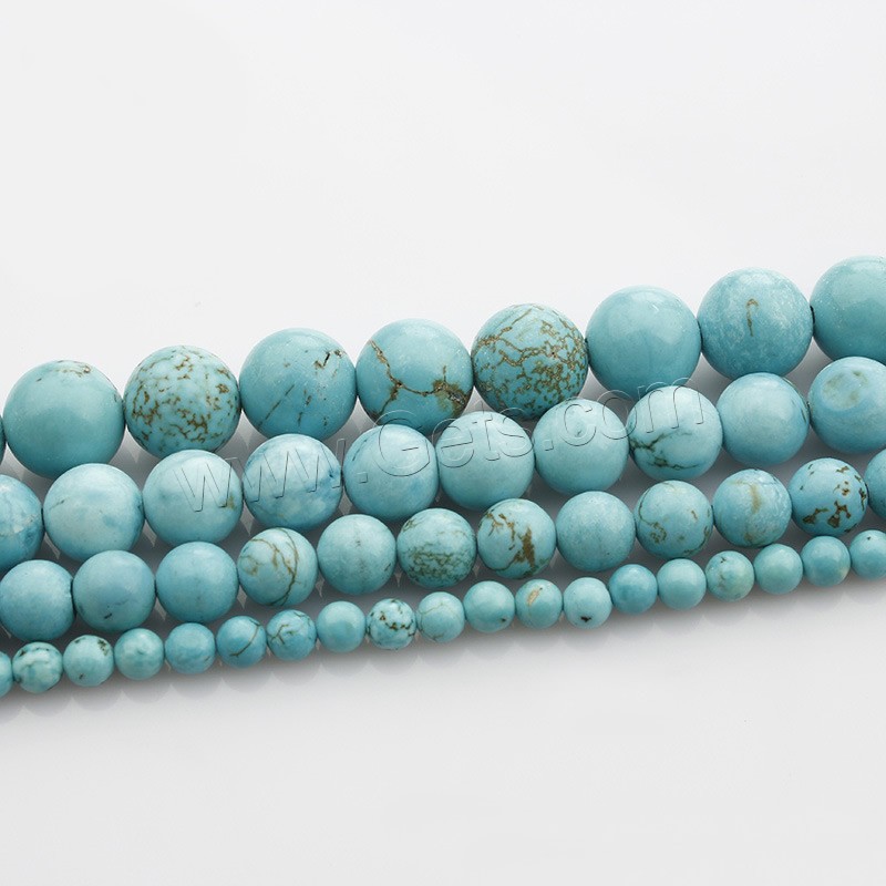 Natural Turquoise Beads, Round, different size for choice, green, Length:Approx 15 Inch, Sold By Strand