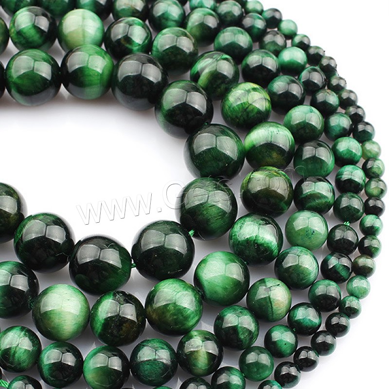 Tiger Eye Beads, Round, different size for choice, green, Length:Approx 15 Inch, Sold By Strand