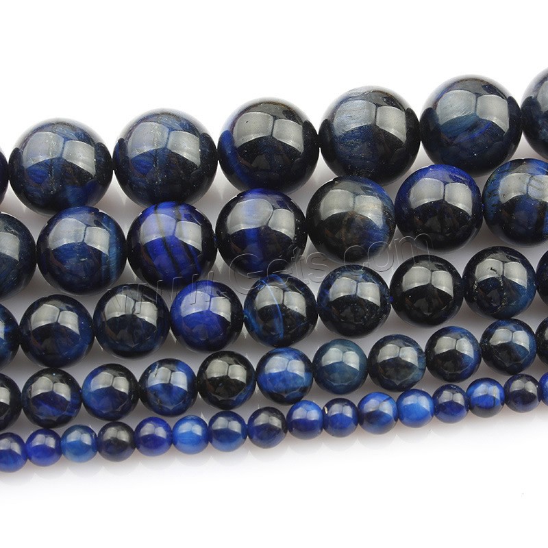 Tiger Eye Beads, Round, natural, different size for choice, blue, Length:Approx 15 Inch, Sold By Strand