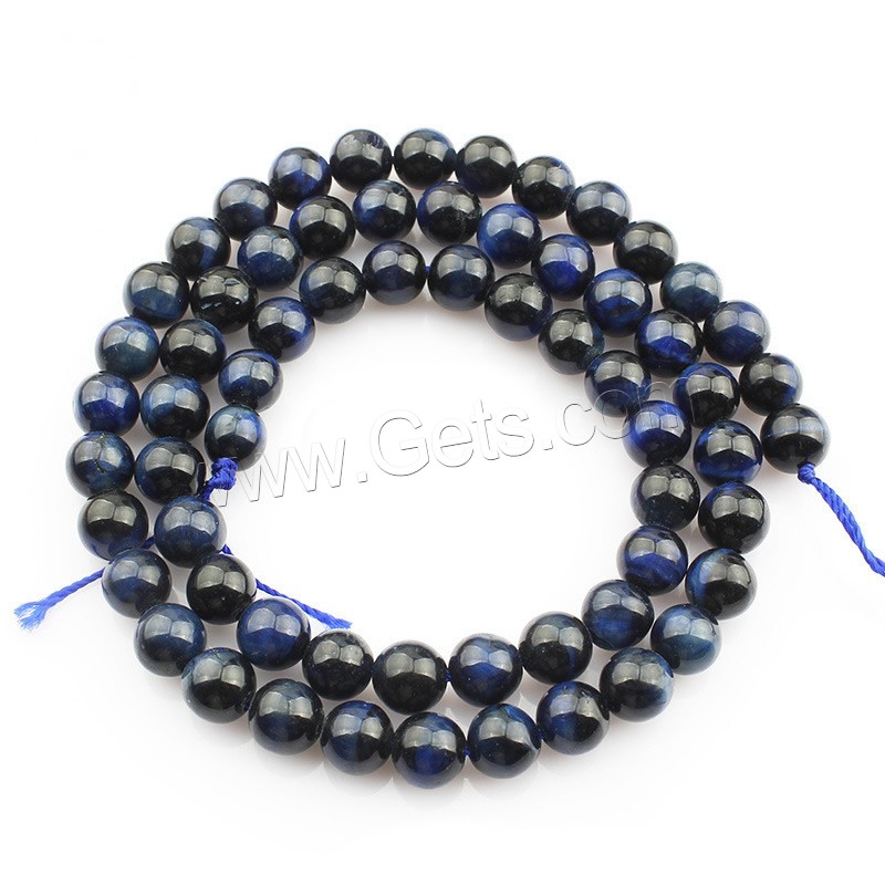 Tiger Eye Beads, Round, natural, different size for choice, blue, Length:Approx 15 Inch, Sold By Strand