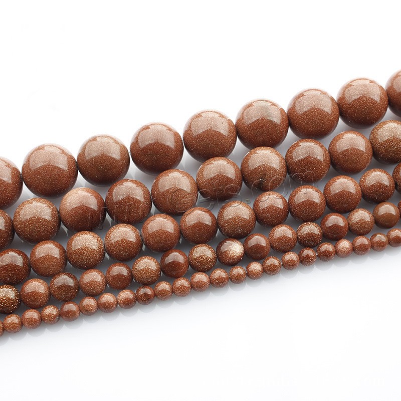 Goldstone Beads, Round, different size for choice, Length:Approx 15 Inch, Sold By Strand