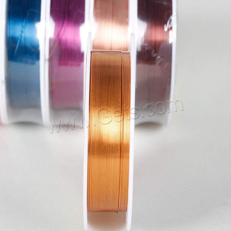 Brass Wire, with plastic spool, plated, different size for choice, mixed colors, lead & cadmium free, 10Spools/Bag, Sold By Bag