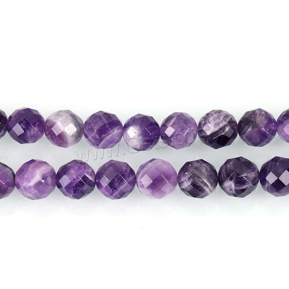 Natürliche Amethyst Perlen, rund, 64-Seiten & Februar Birthstone & verschiedene Größen vorhanden & facettierte, Bohrung:ca. 0.5-1.5mm, Länge:ca. 15.5 ZollInch, verkauft von Strang