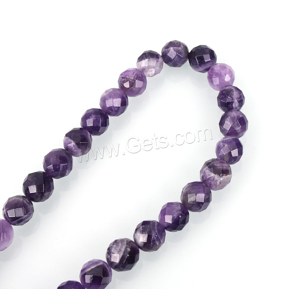 Natürliche Amethyst Perlen, rund, 64-Seiten & Februar Birthstone & verschiedene Größen vorhanden & facettierte, Bohrung:ca. 0.5-1.5mm, Länge:ca. 15.5 ZollInch, verkauft von Strang