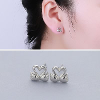 Sterling Silver Stud Earring, argent sterling 925, argent pur puce boucle d'oreille, cygne, pour femme Vendu par paire