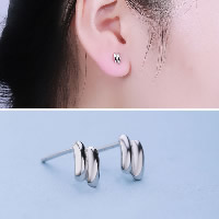 Sterling Silver Stud Earring, argent sterling 925, pour femme Vendu par paire