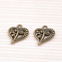 Zinc Alloy Heart Pendants, antique bronze color plated, lead & cadmium free Approx 1-1.5mm 