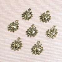 Zink Legierung Schmuck Anhänger, Zinklegierung, Sonne, antike Goldfarbe plattiert, frei von Blei & Kadmium, 16.5x20mm, Bohrung:ca. 1-1.5mm, 300PCs/Tasche, verkauft von Tasche