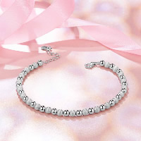 Sterling Silber Armbänder, 925 Sterling Silber, mit Verlängerungskettchen von 1.2lnch, für Frau & Falten, 3mm, Länge:ca. 6.3 ZollInch, verkauft von Strang