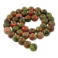 Perles unakite, Rond, naturel, normes différentes pour le choix Environ 1mm Environ 15 pouce, Vendu par brin