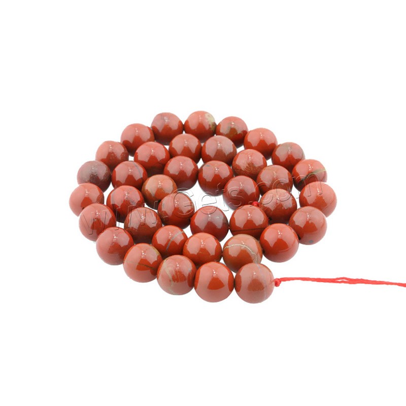 Red Jasper Bead, Round, natural, different size for choice, Hole:Approx 1mm, Length:Approx 15 Inch, Sold By Strand