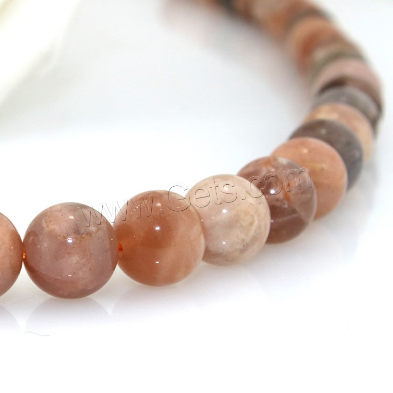 Sunstone Bead, Round, natural, different size for choice, Hole:Approx 1mm, Length:Approx 15 Inch, Sold By Strand