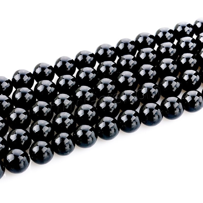 Perles obsidienne noire, Obsidien noir, Rond, naturel, normes différentes pour le choix, Trou:Environ 1mm, Longueur:Environ 15 pouce, Vendu par brin