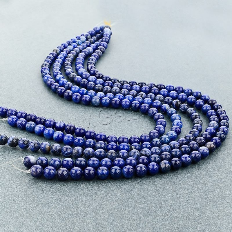 Sodalite Beads, Lapis Lazuli, Round, natural, different size for choice, Hole:Approx 1mm, Length:Approx 15 Inch, Sold By Strand