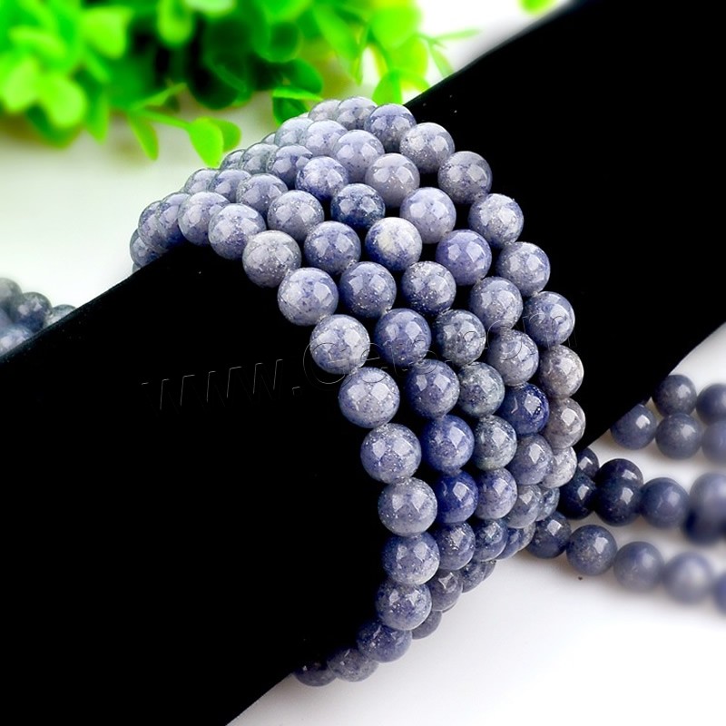 Natural Kyanite Beads, Blue Aventurine, Round, different size for choice, Hole:Approx 1mm, Length:Approx 15 Inch, Sold By Strand