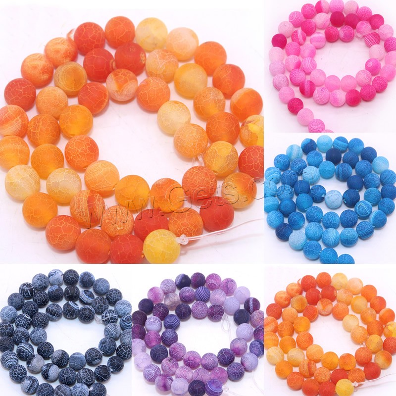 Effloresce Agate Beads, Round, different size for choice, more colors for choice, Hole:Approx 1mm, Length:Approx 15 Inch, Sold By Strand