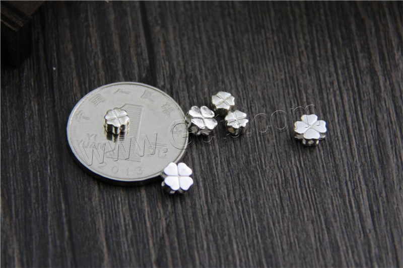 Sterling Silver Beads, 925 Sterling Silver, Four Leaf Clover, different size for choice, Sold By PC