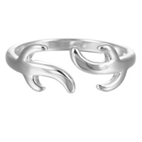 laiton Cuff Bague, Bois, Plaqué d'argent, réglable & pour femme, sans plomb et cadmium .5, Vendu par PC