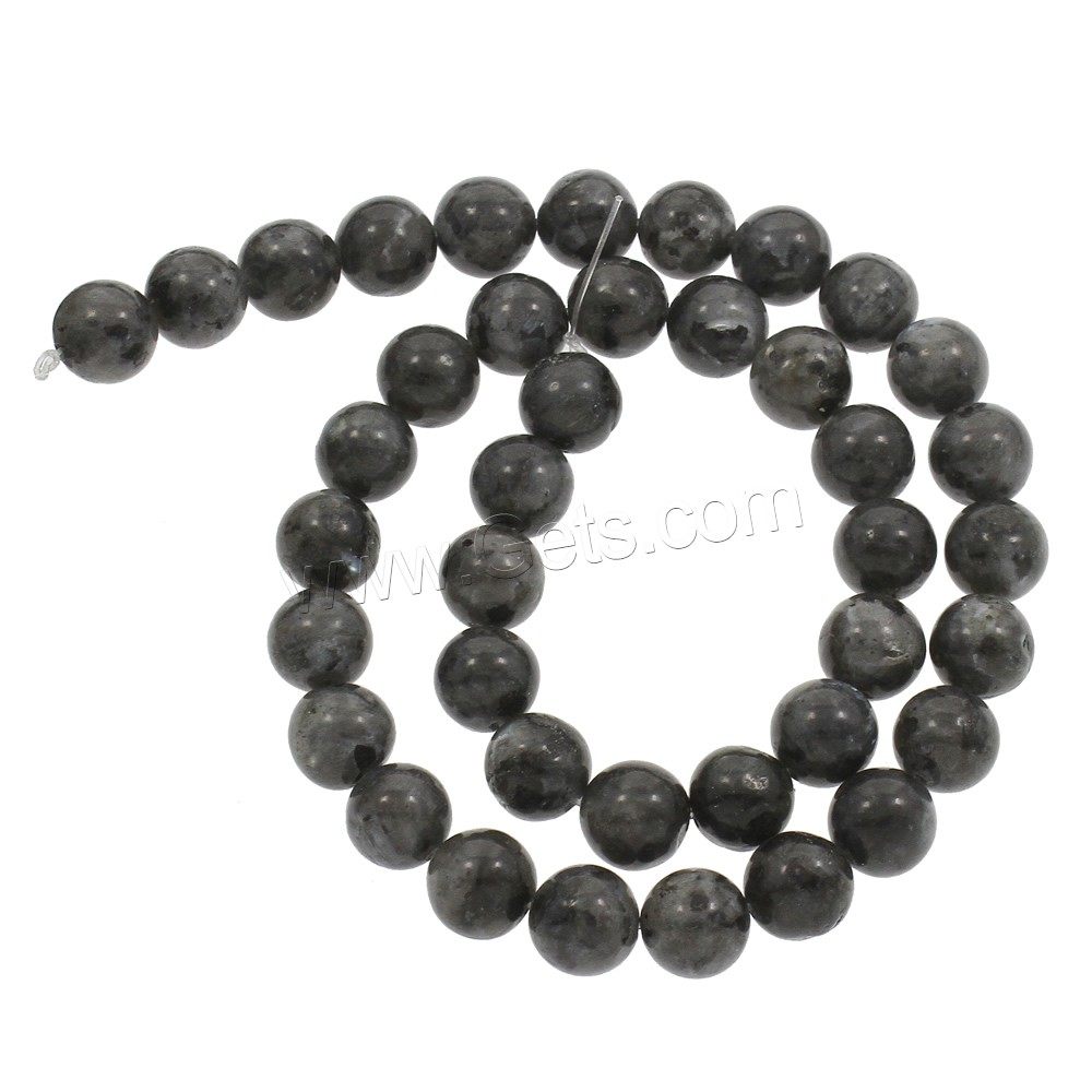 Perles en labradorite, Rond, normes différentes pour le choix, noire, Trou:Environ 1mm, Longueur:Environ 15 pouce, Vendu par brin