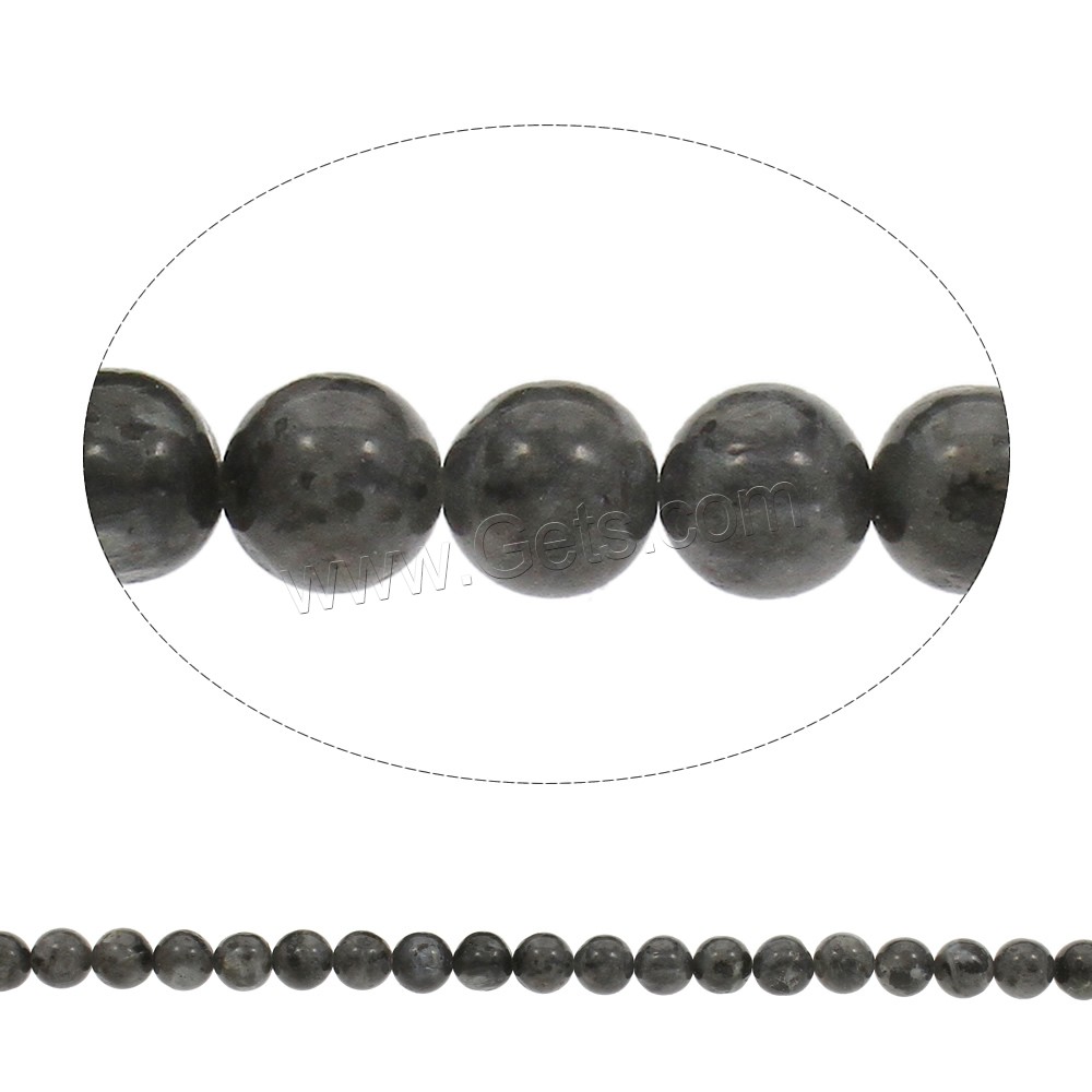 Perles en labradorite, Rond, normes différentes pour le choix, noire, Trou:Environ 1mm, Longueur:Environ 15 pouce, Vendu par brin