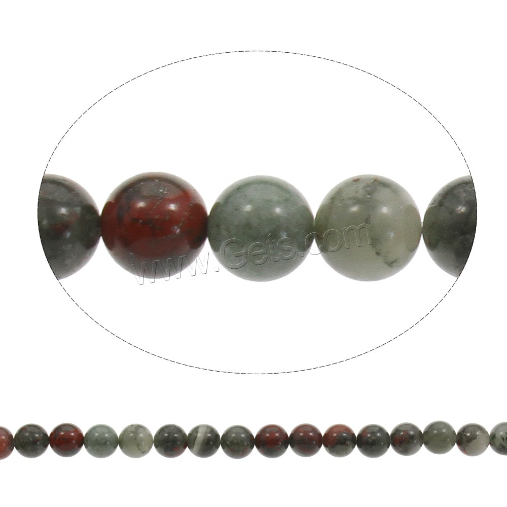 Bloodstone africano Abalorio, Esférico, natural, diverso tamaño para la opción, agujero:aproximado 1mm, longitud:aproximado 15 Inch, Vendido por Sarta