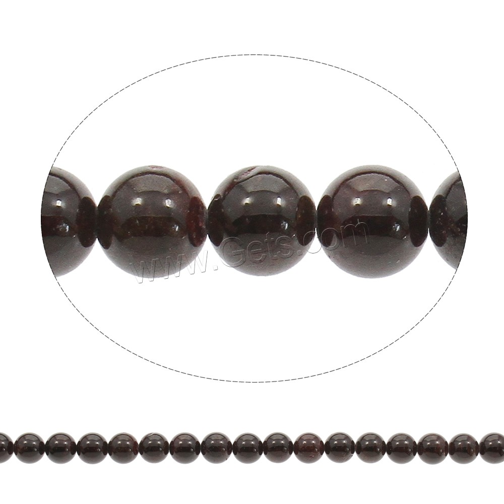 Garnet Beads, Round, January Birthstone & different size for choice, Hole:Approx 1mm, Length:Approx 15 Inch, Sold By Strand