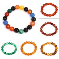 Gemstone Bracelets, Round  Approx 7 Inch 