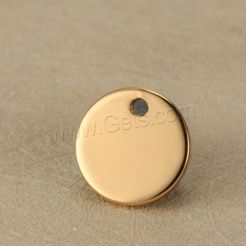 Stainless Steel Tag Charm, Flat Round, plated, laser pattern & Customized, more colors for choice, 10mm, Hole:Approx 1.5mm, Sold By PC