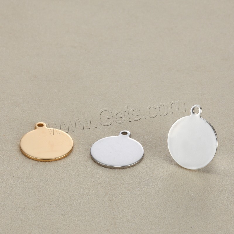 Stainless Steel Tag Charm, Flat Round, plated, laser pattern & Customized, more colors for choice, 10x1.5x0.8mm, Hole:Approx 1.5mm, Sold By PC