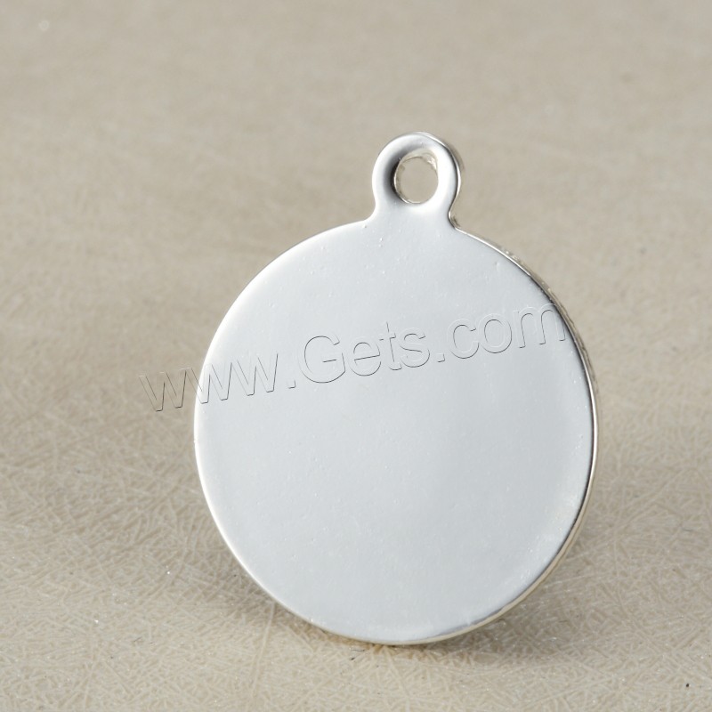 Stainless Steel Tag Charm, Flat Round, plated, laser pattern & Customized, more colors for choice, 10x1.5x0.8mm, Hole:Approx 1.5mm, Sold By PC