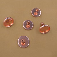 Clou boucle d'oreille en laiton, Plat rond, Plaqué de couleur d'or rose, Diamètre intérieur différent pour le choix, protéger l'environnement, sans nickel, plomb et cadmium, 8-16mm Vendu par sac