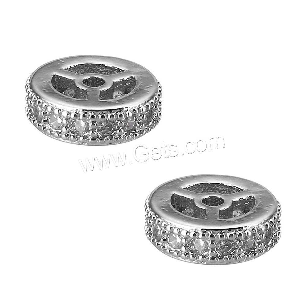 Cuentas Zirconia micro pavimenta cúbicos, metal, Donut, chapado, diverso tamaño para la opción & micro arcilla de zirconia cúbica, más colores para la opción, agujero:aproximado 1mm, Vendido por UD