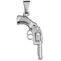 Pendentifs en acier inoxydable, pistolet, couleur originale Environ Vendu par PC