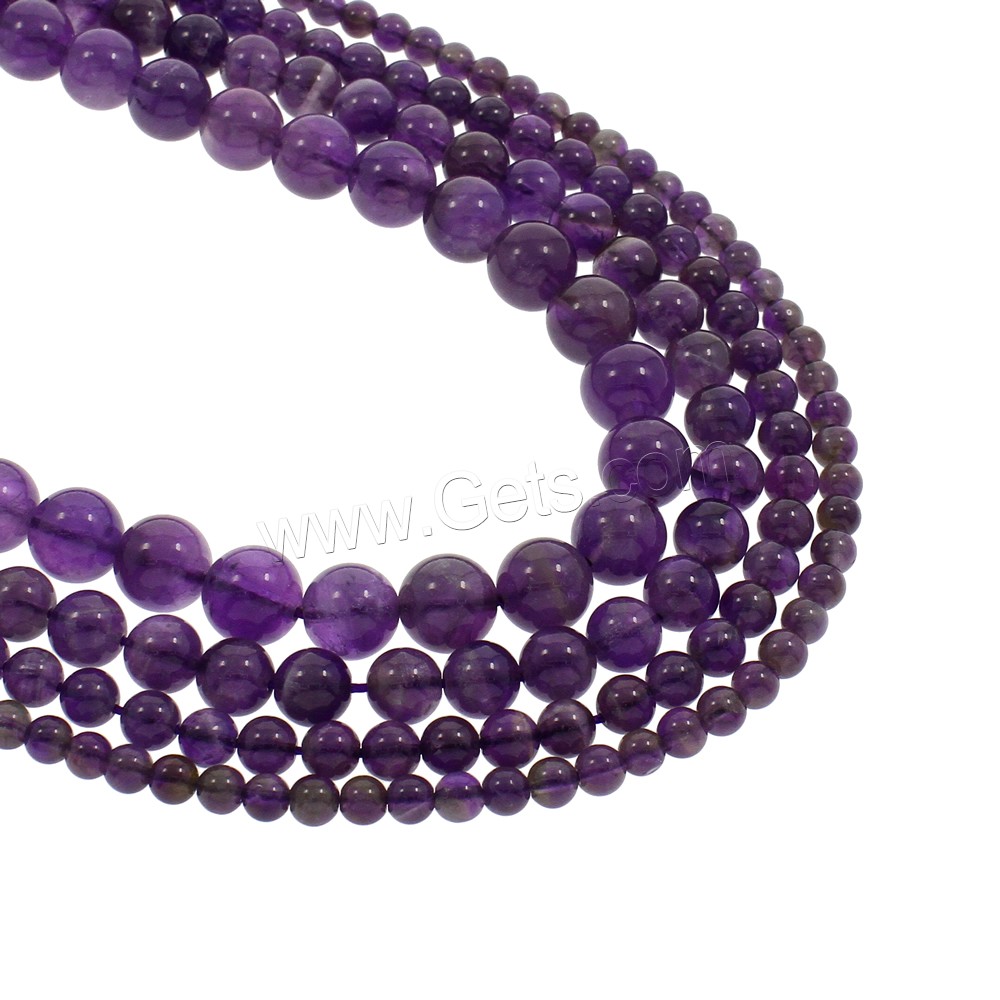 Natürliche Amethyst Perlen, rund, Februar Birthstone & verschiedene Größen vorhanden, Bohrung:ca. 1mm, Länge:ca. 15.5 ZollInch, verkauft von Strang