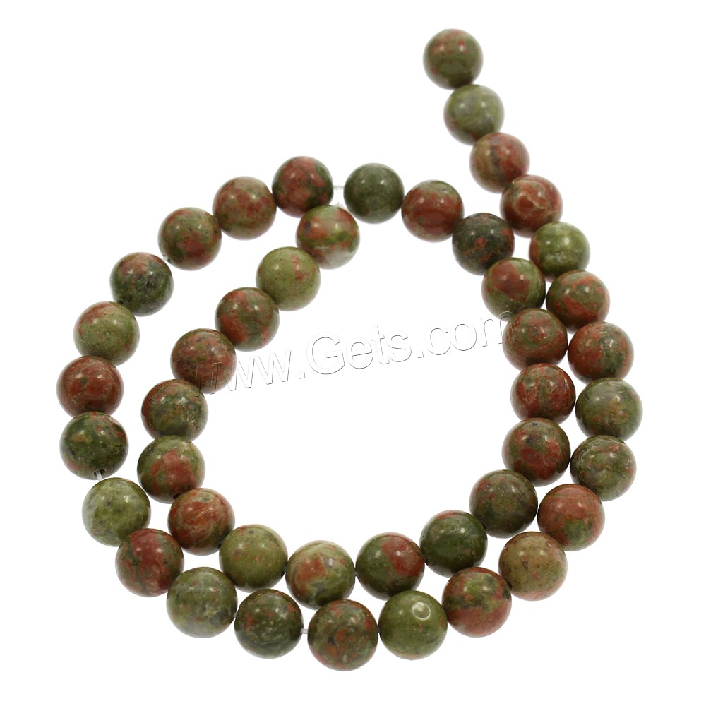 Perles unakite, Rond, naturel, normes différentes pour le choix, Trou:Environ 1mm, Longueur:Environ 15.5 pouce, Vendu par brin