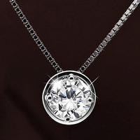 Pendentifs en laiton zircon cubique (CZ), Plat rond, Plaqué d'argent, avec zircone cubique, protéger l'environnement, sans nickel, plomb et cadmium Environ 2-3mm, Vendu par PC