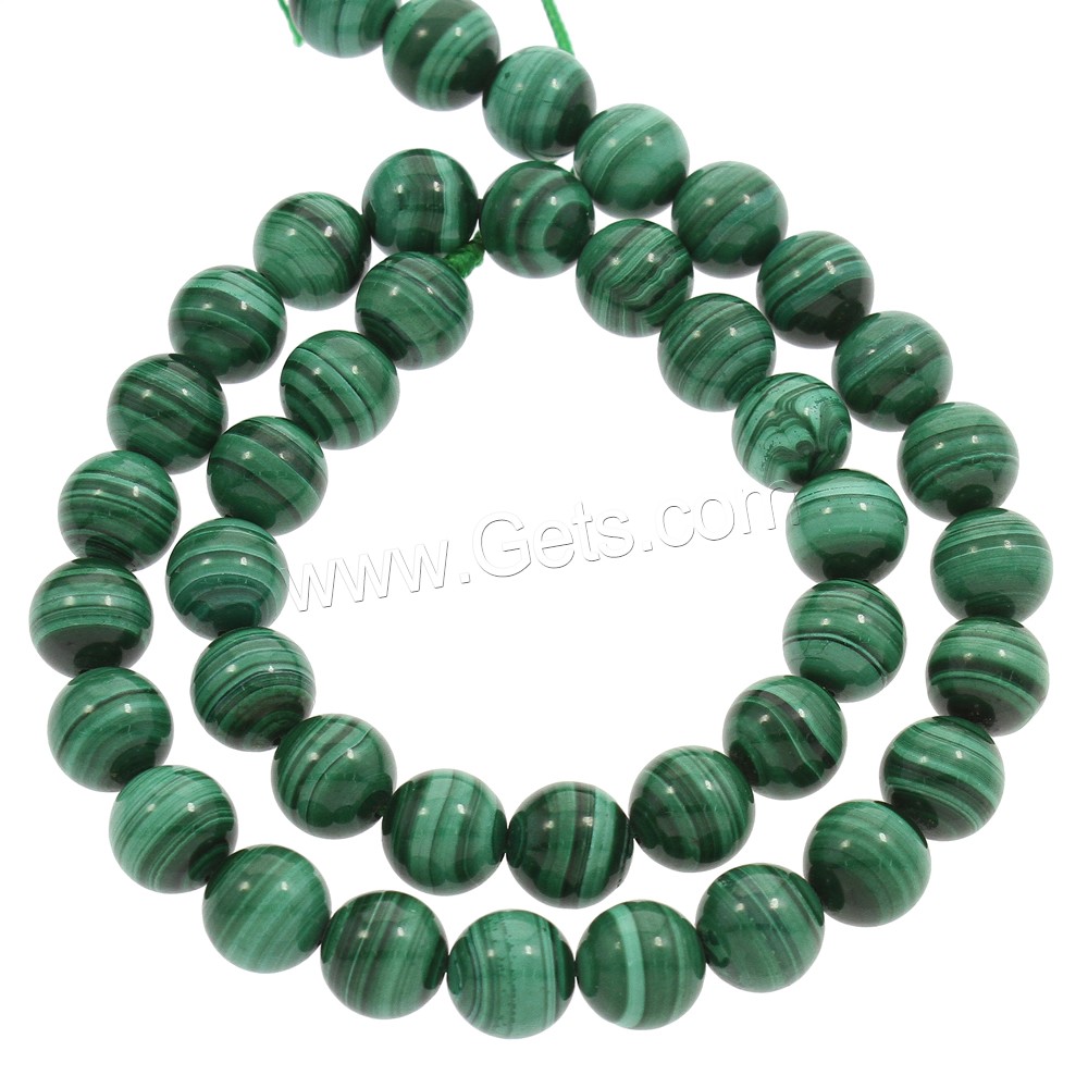 Natural Malachite Beads, Round, different size for choice, Grade AAA, Hole:Approx 1mm, Length:Approx 15.5 Inch, Sold By Strand