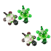 Inner Flower Lampwork Pendants, Turtle Approx 7mm 