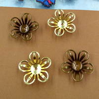 Brass Bead Cap, Flower, plated nickel, lead & cadmium free, 20mm Approx 1.5mm 