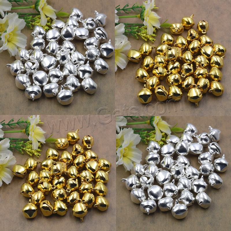 Zinc Alloy Jingle Bell for Christmas Decoration, plated, different size for choice, more colors for choice, lead & cadmium free, Hole:Approx 1.5mm, 100PCs/Bag, Sold By Bag