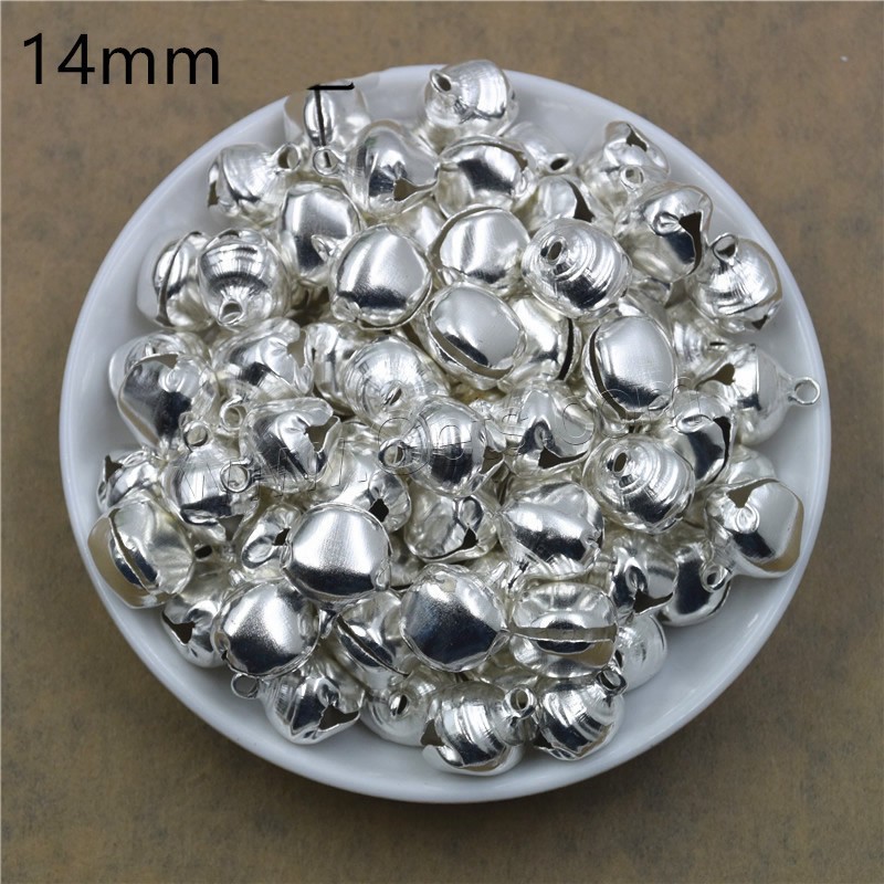 Zinc Alloy Jingle Bell for Christmas Decoration, plated, different size for choice, more colors for choice, lead & cadmium free, Hole:Approx 1.5mm, 100PCs/Bag, Sold By Bag