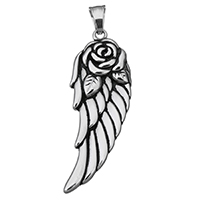 Stainless Steel Wing Shape Pendant, blacken Approx 