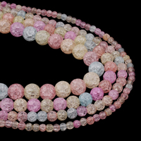 Crackle Quartz Beads, Round, mixed colors Approx 1mm Approx 15.5 Inch 