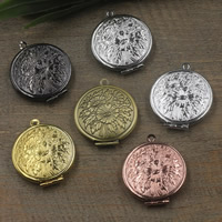 Brass Locket Pendants, Flat Round, plated nickel, lead & cadmium free Approx 1.5mm 