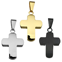 Stainless Steel Cross Pendants, plated Approx 