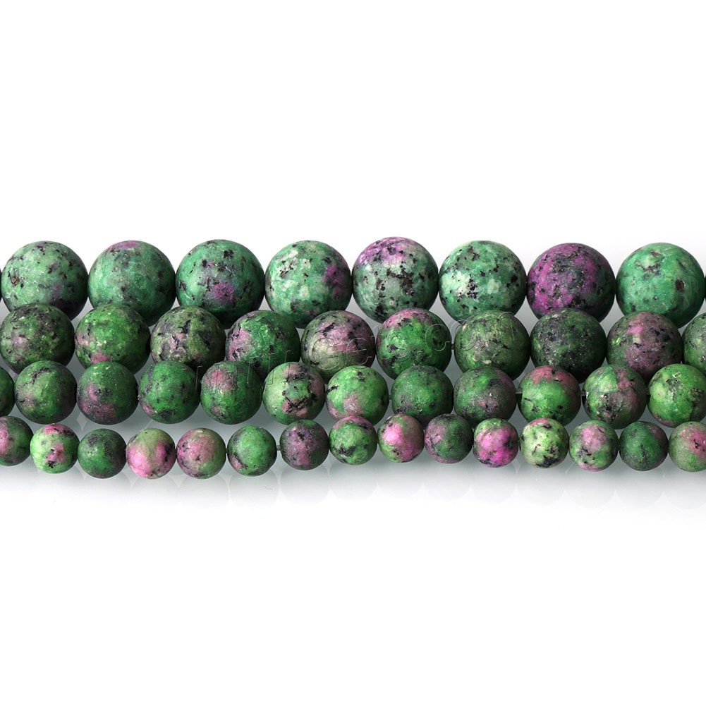 Ruby in Zoisite Beads, Round, different size for choice & frosted, Hole:Approx 0.5-1.5mm, Length:Approx 15 Inch, Sold By Strand