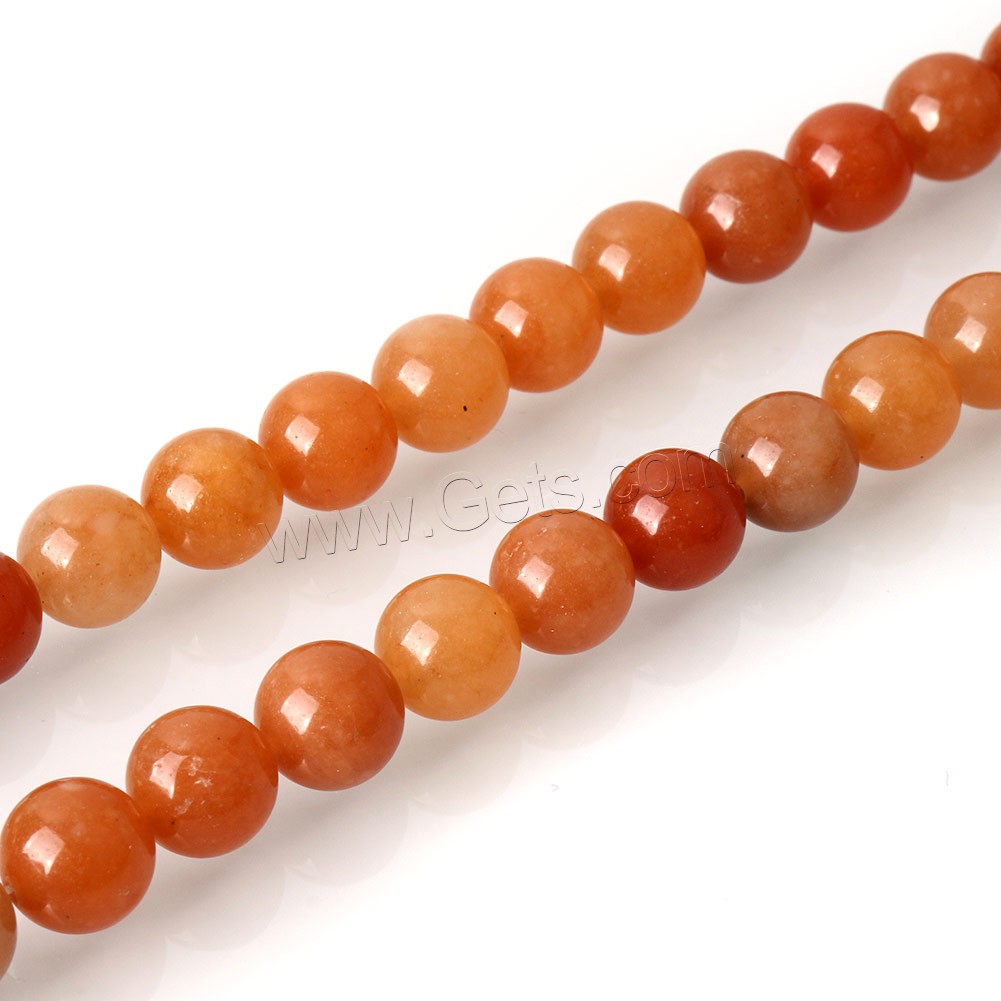 Gefärbte Jade Perlen, rund, verschiedene Größen vorhanden, orange, Bohrung:ca. 0.5-1.5mm, Länge:ca. 15 ZollInch, verkauft von Strang