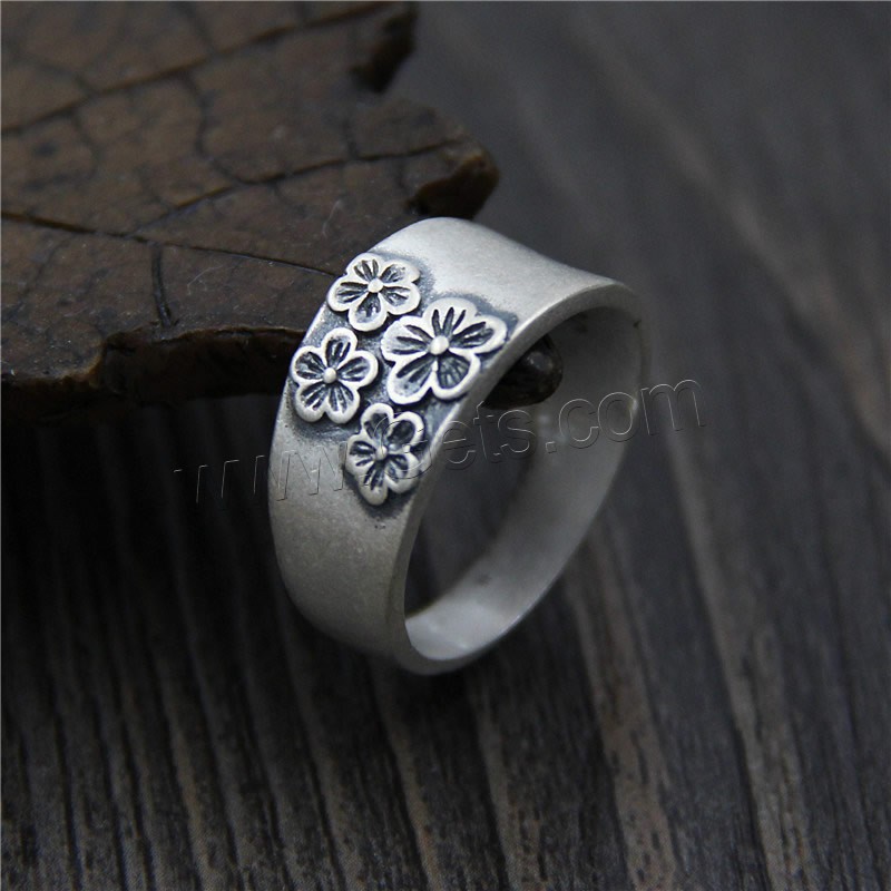 Bague en argent en Thaïlande, fleur, normes différentes pour le choix & pour femme, 10mm, Vendu par PC