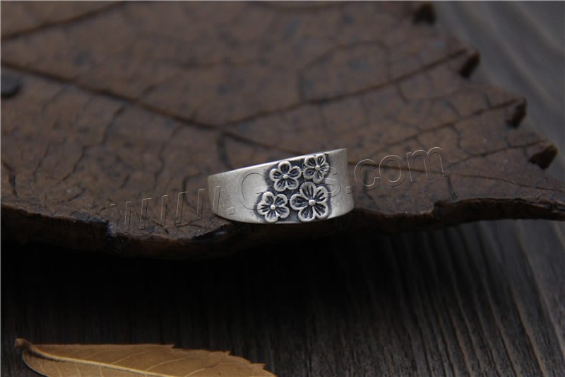 Bague en argent en Thaïlande, fleur, normes différentes pour le choix & pour femme, 10mm, Vendu par PC